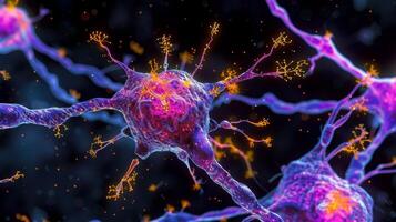 A microscopic view of calcium signaling pathways within a cell highlighting the complexity and importance of this process in cell function photo
