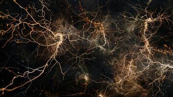 The intimate connection between two neurons linked by a complex network of synapses photo