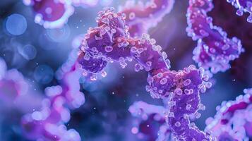 A nuclear export receptor protein binding to an NES beginning the process of transporting it out of the nucleus photo