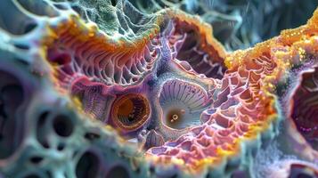 Detailed view of the intricate structure of the photoreceptor cells consisting of outer and inner segment photo