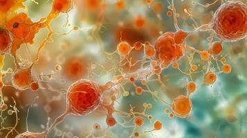 A macrophage engulfing oxidized lipids and damaged cells as part of the bodys immune response to oxidative stress photo