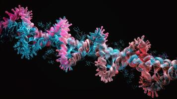 A protein structure with a large section missing showing where a section of the protein was cleaved off in posttranslational modification photo