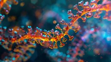 A zoomedin view of RNA polymerase undergoing conformational changes to properly match and transcribe specific DNA sequences photo