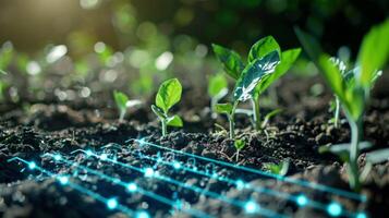 A soil sampling device collecting data on pH levels nutrient levels and soil moisture to help farmers make informed decisions about fertilization photo