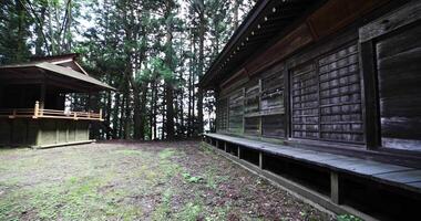 A Japanese old shrine at the countryside in Gunma Japan panning video