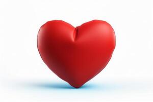 Red Heart Shape on White Background photo
