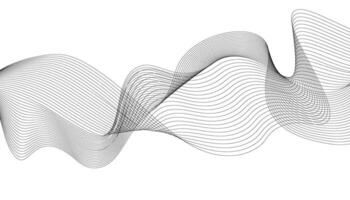 Modern wave line background. Abstract flowing line patterns. Black lines on white background. Wavy stripes on white isolated background. vector