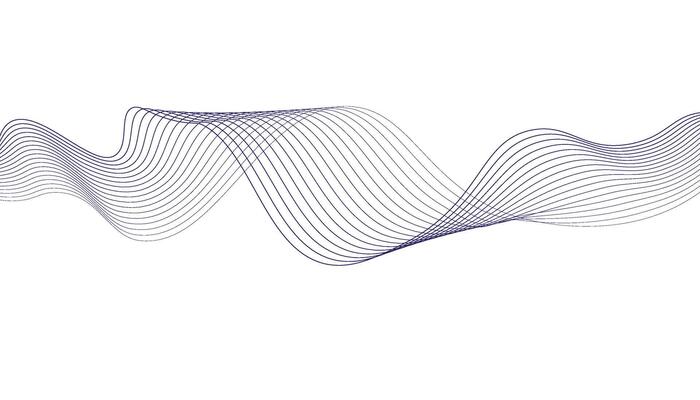 Modern wave line background. Abstract flowing line patterns. Black lines on white background. Wavy stripes on white isolated background.