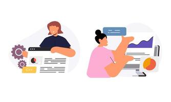 Information technology business, work in internet illustration vector