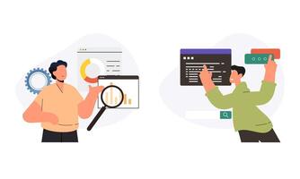 Information technology business, work in internet illustration vector