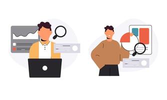 Information technology business, work in internet illustration vector