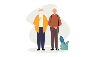 Grandfathers cartoons. Elderly People illustration vector