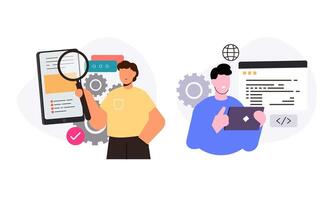 Information technology business, work in internet illustration vector