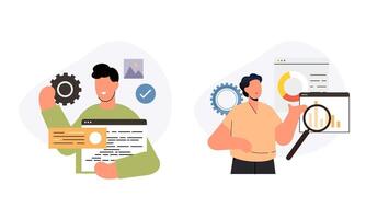 Information technology business, work in internet illustration vector