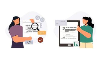 Information technology business, work in internet illustration vector