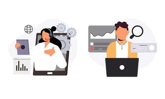 Information technology business, work in internet illustration vector