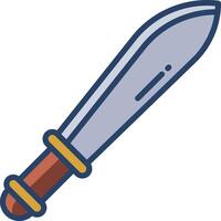 Sword linear color illustration vector