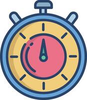 Stopwatch linear color illustration vector