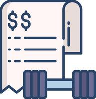 Online Food invoice linear color illustration vector
