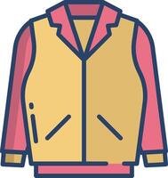 Leather Jacket linear color illustration vector