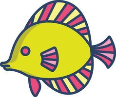 Discus Fish linear color illustration vector