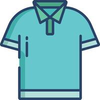 Polo Shirt linear color illustration vector