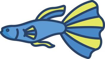 Guppy Fish linear color illustration vector