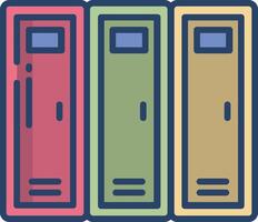 Locker linear color illustration vector