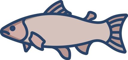 Salmon Fish linear color illustration vector
