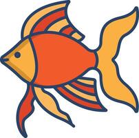 Goldfish linear color illustration vector