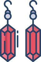 Earrings linear color illustration vector