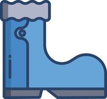 rubber boot linear color illustration vector