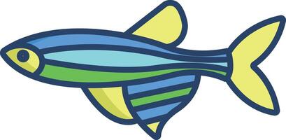 Zebrafish linear color illustration vector