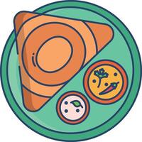 Dosa linear color illustration vector