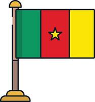 Cameroon flag linear color illustration vector