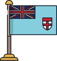 Fiji flag linear color illustration vector