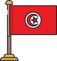Tunisia flag linear color illustration vector