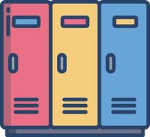 Lockers linear color illustration vector