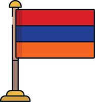 Armenia flag linear color illustration vector