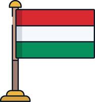 Hungary flag linear color illustration vector