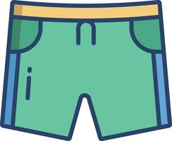 shorts linear color illustration vector