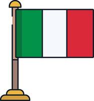 Italy flag linear color illustration vector