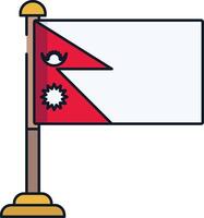Nepal flag linear color illustration vector