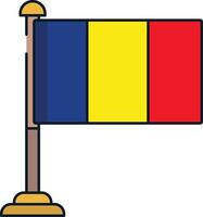 Romania flag linear color illustration vector