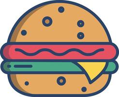 hamburguesa lineal color ilustración vector