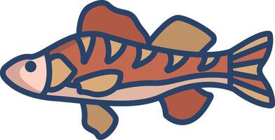 Perch Fish linear color illustration vector