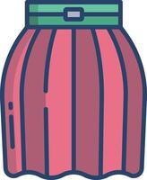 Skirt linear color illustration vector