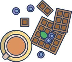 Chocolate drink linear color illustration vector