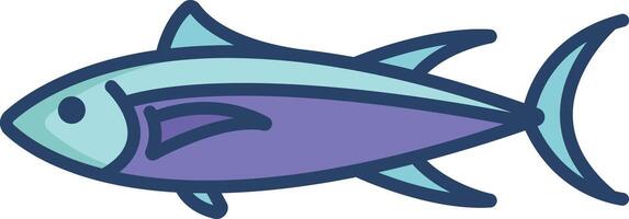 Fish linear color illustration vector