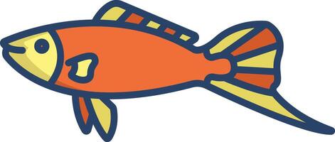 Swordtail Fish linear color illustration vector